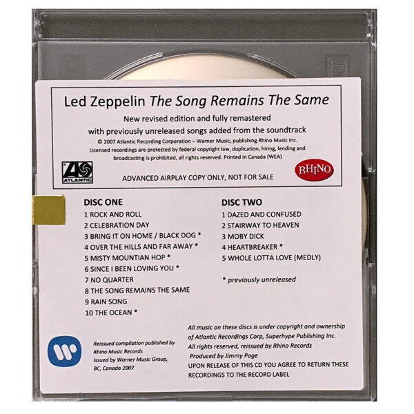TSRTS (2007) <br>CD, Advanced Airplay Copy (Canada) - Image 2