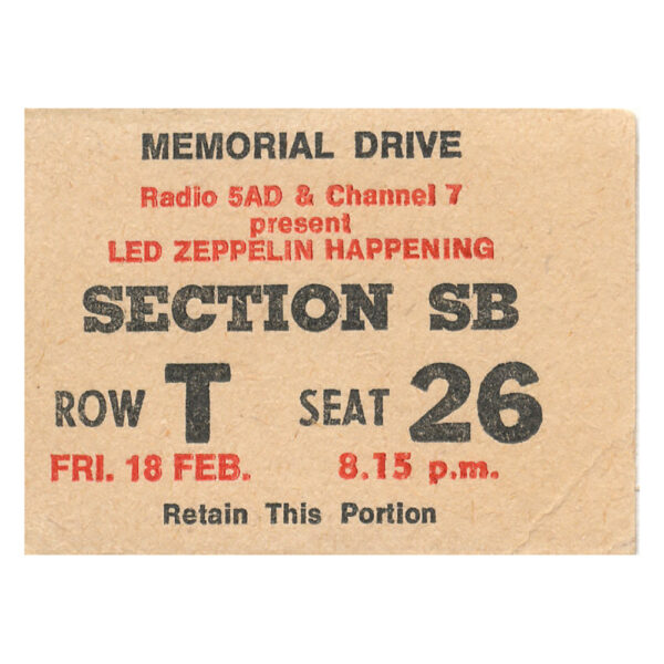 Concert Ticket <br>1972.02.19 <br>Adelaide, AU