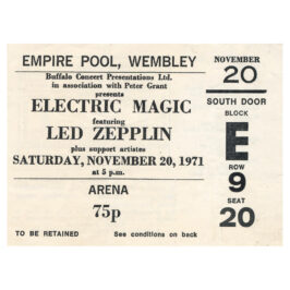 Concert Ticket <br>1971.11.20 <br>London, UK