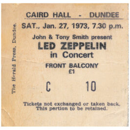 Concert Ticket <br>1973.01.27 <br>Dundee, Scotland, UK