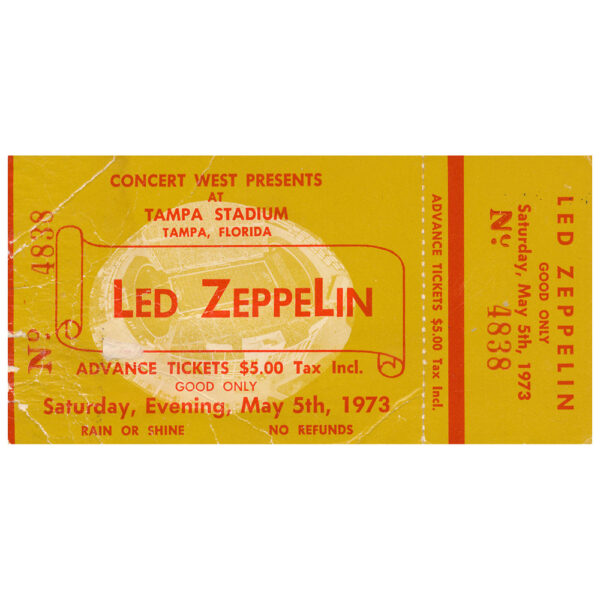 Concert Ticket <br>1973.05.05 <br>Tampa, FL