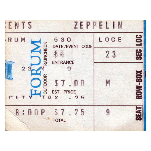 Concert Ticket <br>1973.06.03 <br>Los Angeles, CA - Image 2