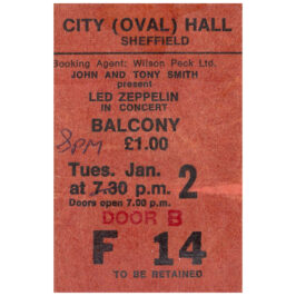 Concert Ticket <br>1973.01.02 <br>Sheffield, UK