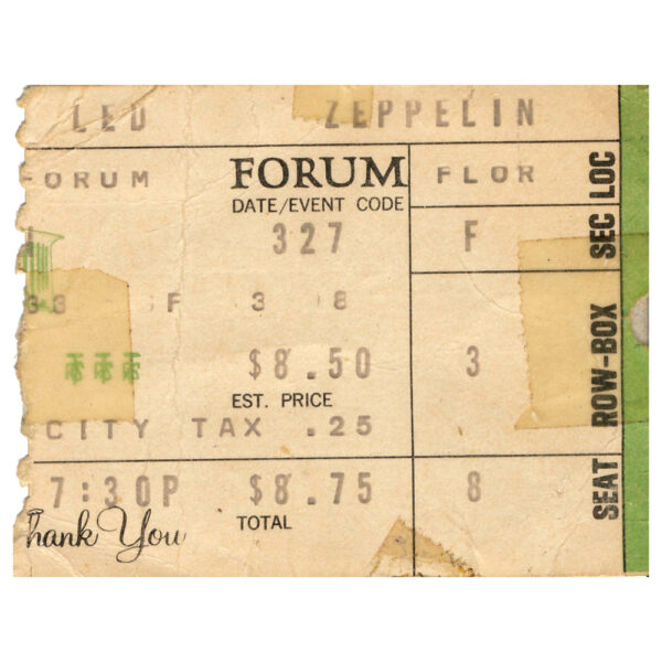 Concert Ticket <br>1975.03.27 <br>Los Angeles, CA