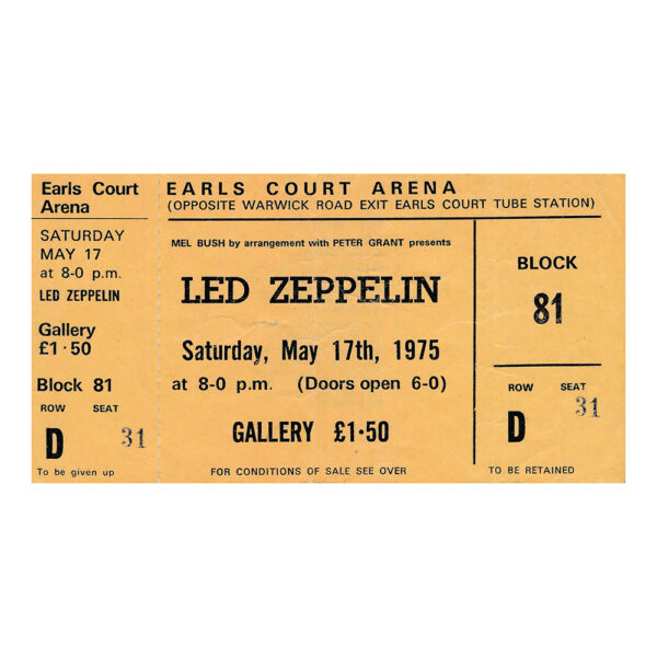 Concert Ticket <br>1975.05.17 <br>London, UK