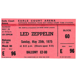 Concert Ticket <br>1975.05.25 <br>London, UK