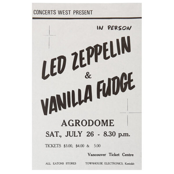 Concert Advertisement <br>1969.07.26 <br>Vancouver, CA (Handbill)