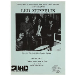 Concert Advertisement <br>1977.07.20 <br>Tempe, AZ (Handbill)