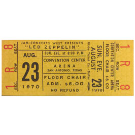 Concert Ticket <br>1970.08.23 <br>San Antonio, TX