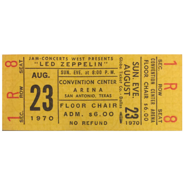 Concert Ticket <br>1970.09.23 <br>San Antonio, TX (cancelled)