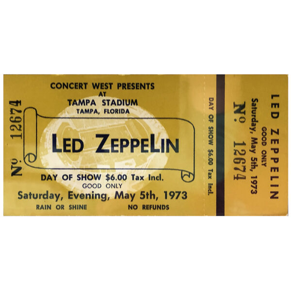 Concert Ticket <br>1973.05.05 <br>Tampa, FL