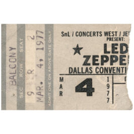 Concert Ticket <br>1977.04.01 <br>Dallas, TX