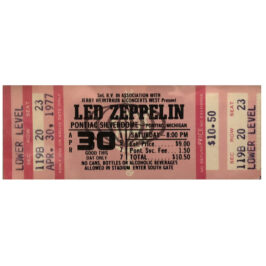 Concert Ticket <br>1977.04.30 <br>Pontiac, MI