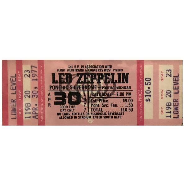 Concert Ticket <br>1977.04.30 <br>Pontiac, MI