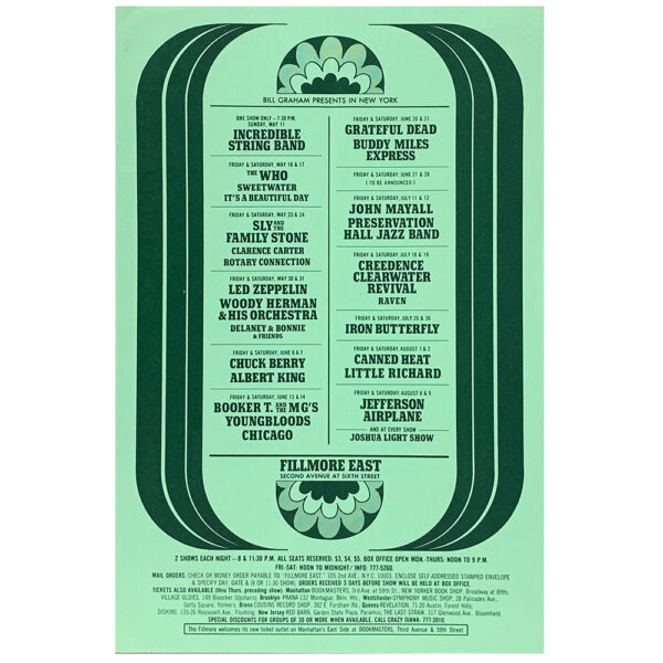 Concert Advertisement <br>1969.05.30 <br>New York, NY (Mailer)