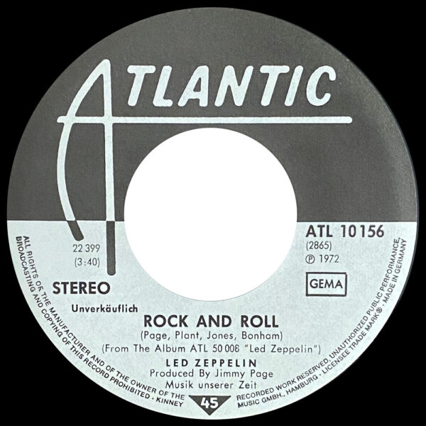 Single <br>Germany (ATL 10156) <br>Rock and Roll / Four Sticks (Promo) - Image 4