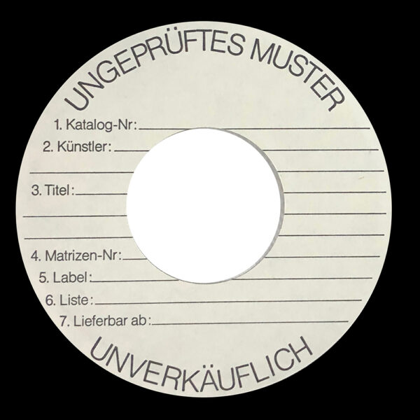 Single <br>Germany (SSK 19407) <br>Candy Store Rock / Royal Orleans (Test Pressing #1)