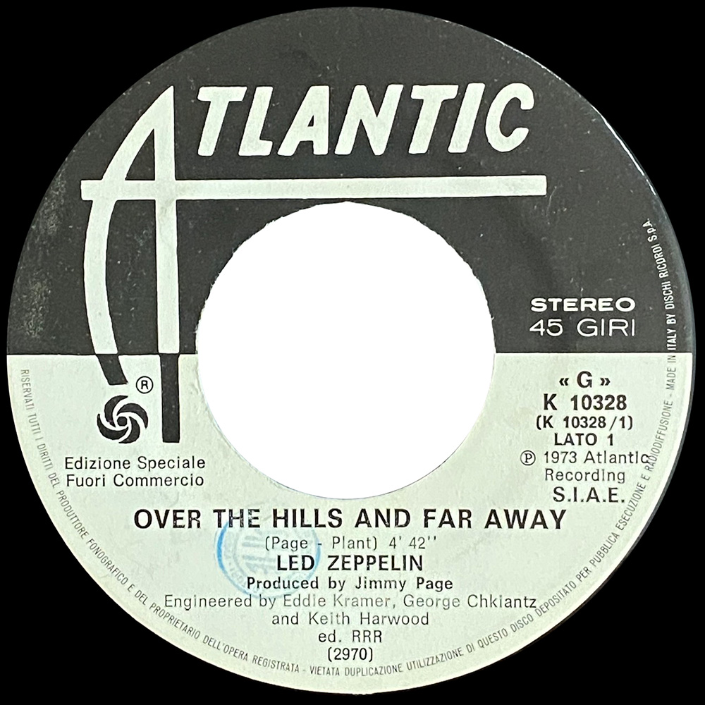Single <br>Italy (K 10328) <br>Over The Hills and Far Away / Dancing Days (Promo #1) - Image 3