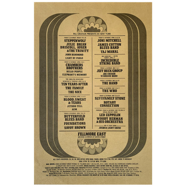 Concert Advertisement <br>1969.05.30 <br>New York, NY (Handbill)