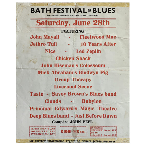 Concert Advertisement <br>1969.06.28 <br>Bath, UK (handbill)
