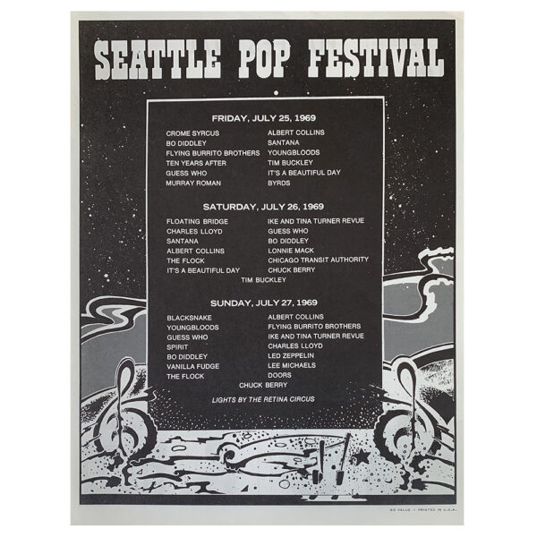 Concert Advertisement <br>1969.07.27 <br>Seattle, WA (Handbill)