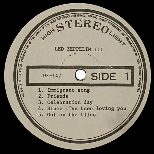 LP <br>Led Zeppelin III <br>South Korea (OX147) - Image 3