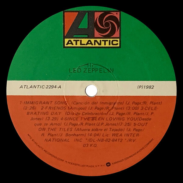 LP <br>Led Zeppelin III <br>Venezuela (2294) - Image 3