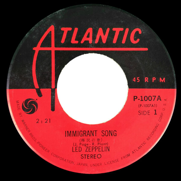 Single <br>Japan (P-1007) <br>Immigrant Song / Hey, Hey What Can I Do (#1) - Image 4