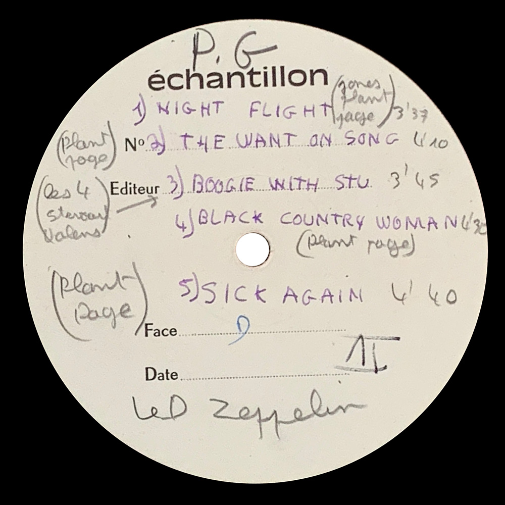 LP <br>Physical Graffiti <br>France (SS 89400) Test Pressing - Image 4