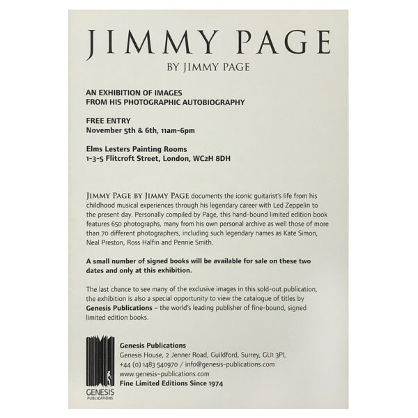 Jimmy Page by Jimmy Page <br>Flyer, Exhibit (2010) - Image 2