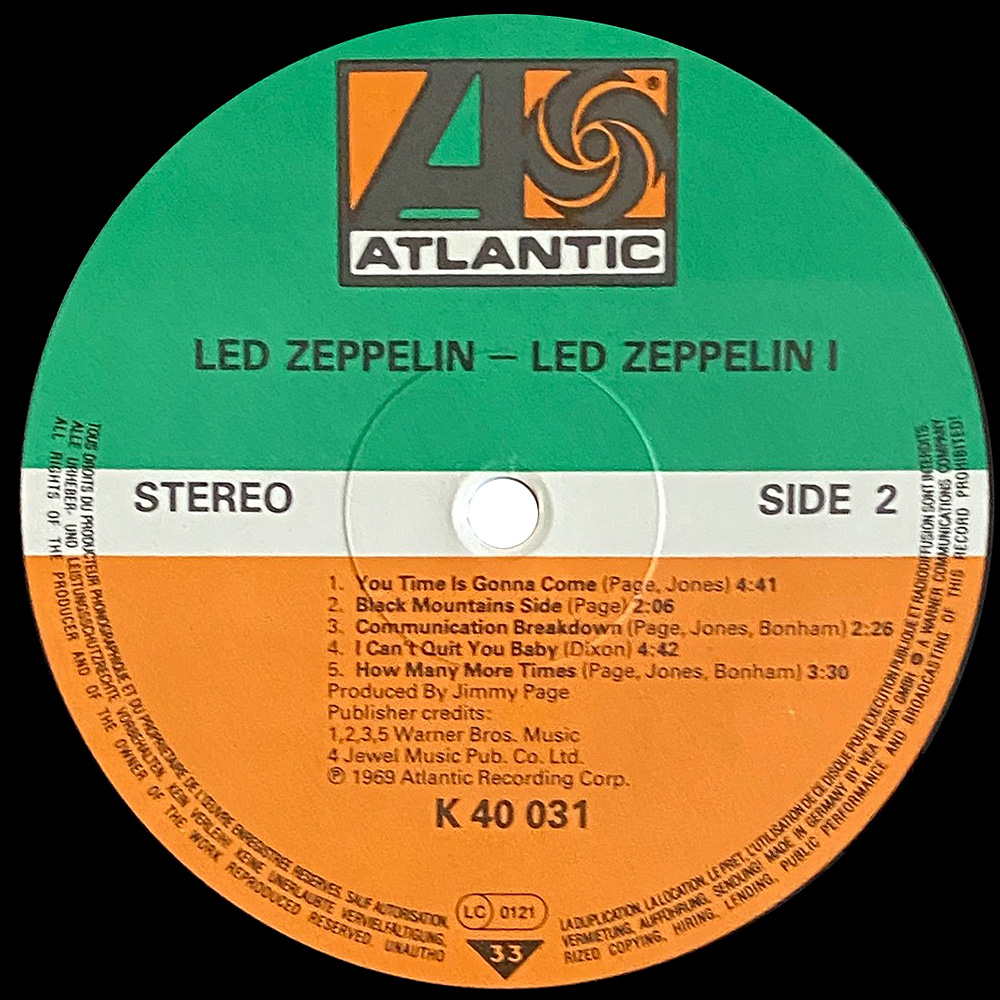 LP <br>Led Zeppelin <br>Germany (K 40 031) #2 - Image 4
