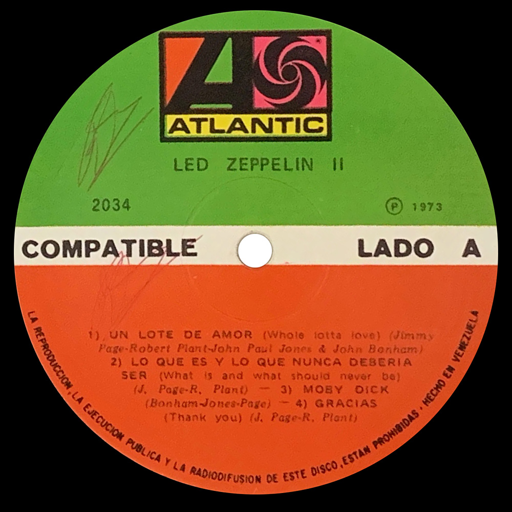 LP <br>Led Zeppelin II <br>Venezuela (2034) #2 - Image 3