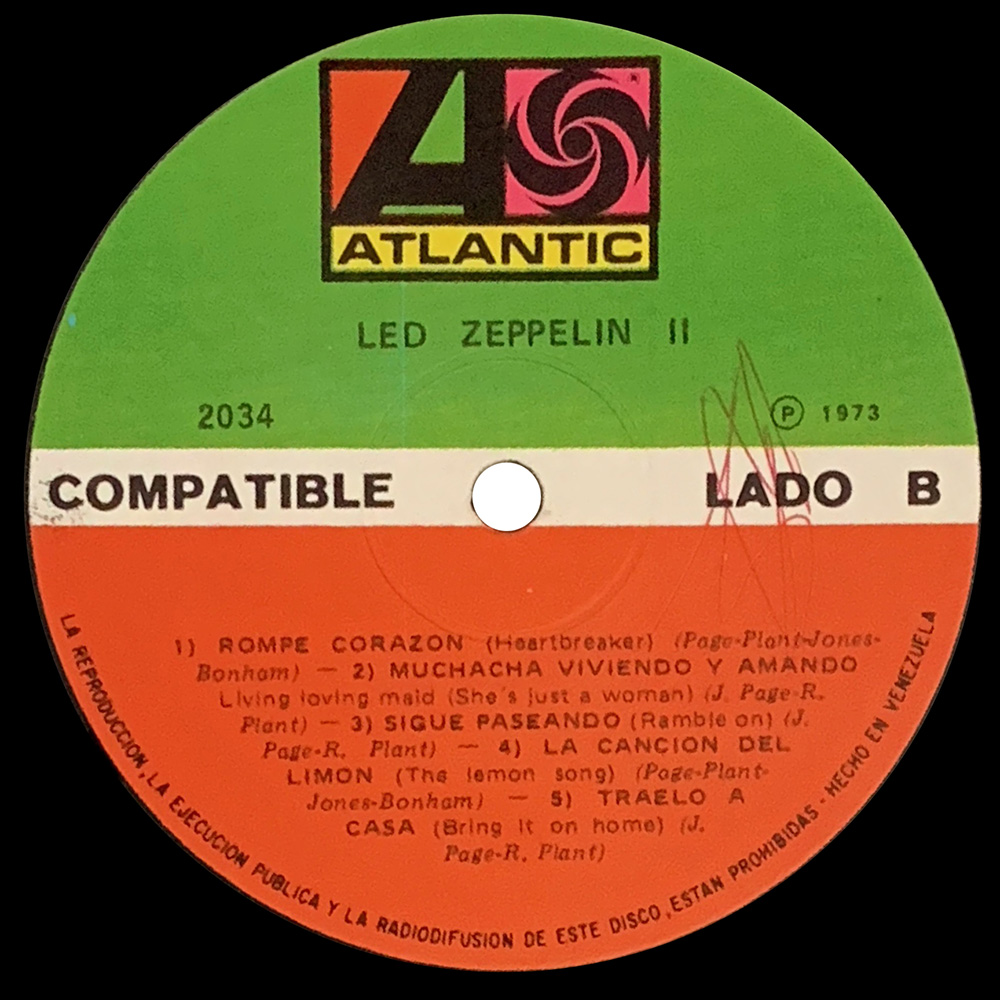 LP <br>Led Zeppelin II <br>Venezuela (2034) #2 - Image 4