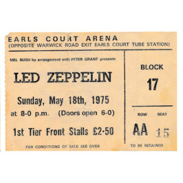 Concert Ticket <br>1975.05.18 <br>London, UK