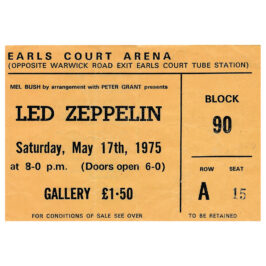 Concert Ticket <br>1975.05.25 <br>London, UK
