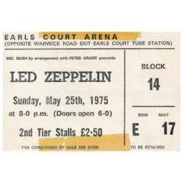 Concert Ticket <br>1975.05.25 <br>London, UK