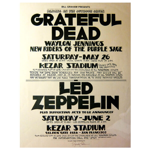 Concert Advertisement <br>1973.06.02 <br>San Francisco, CA (Poster)
