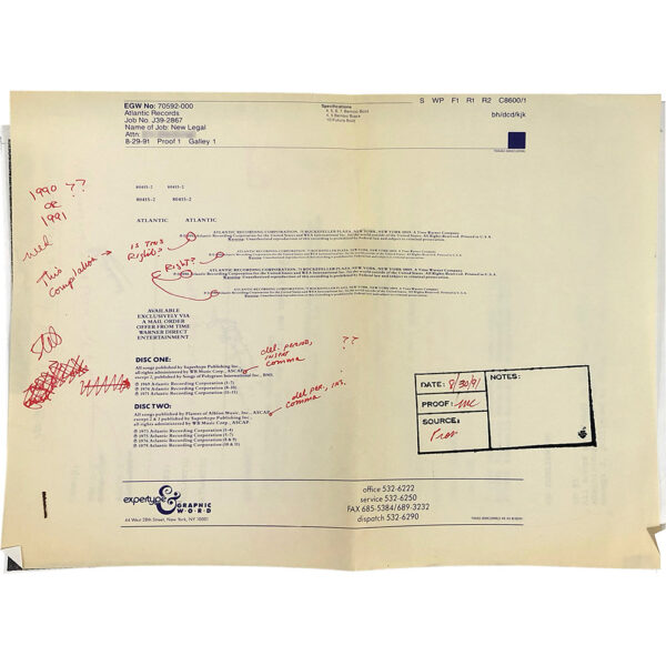 Remasters <br>Printer's Proof, Legal Copy (USA)