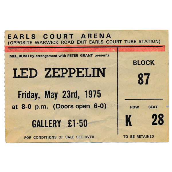 Concert Ticket <br>1975.05.23 <br>London, UK
