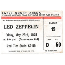 Concert Ticket <br>1975.05.23 <br>London, UK