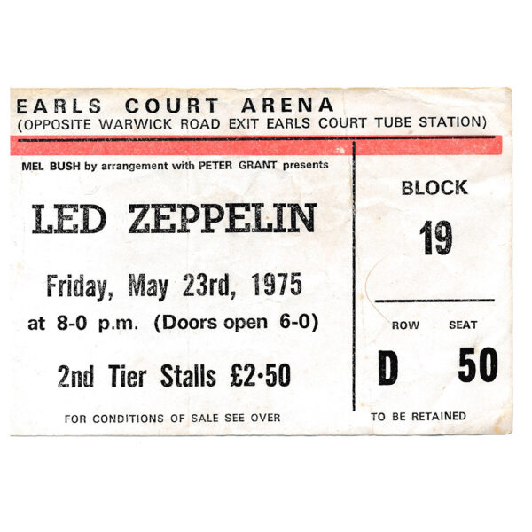 Concert Ticket <br>1975.05.23 <br>London, UK