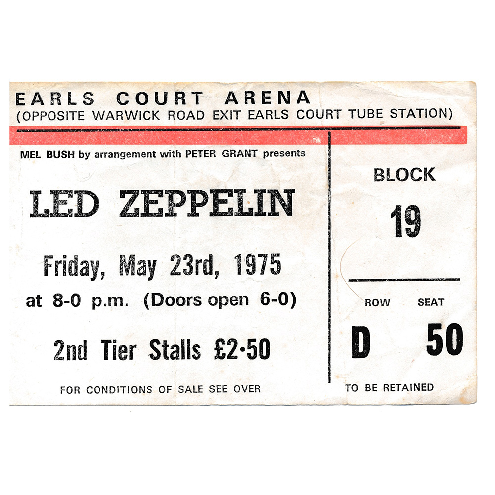 Concert Ticket <br>1975.05.23 <br>London, UK