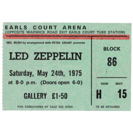 Concert Ticket <br>1975.05.24 <br>London, UK