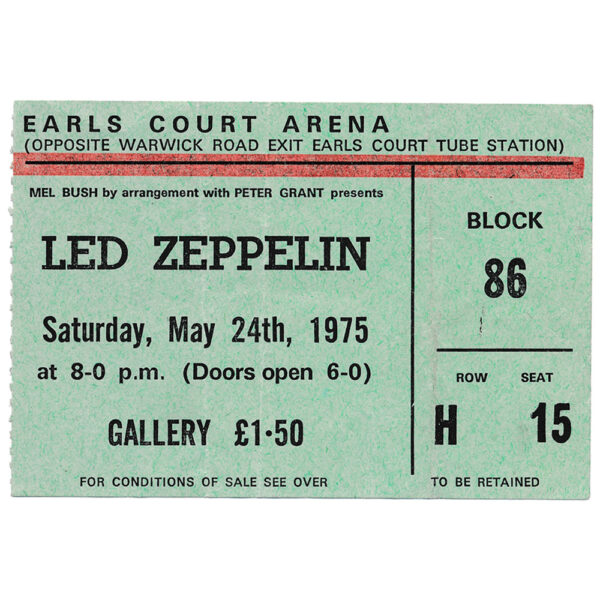 Concert Ticket <br>1975.05.24 <br>London, UK