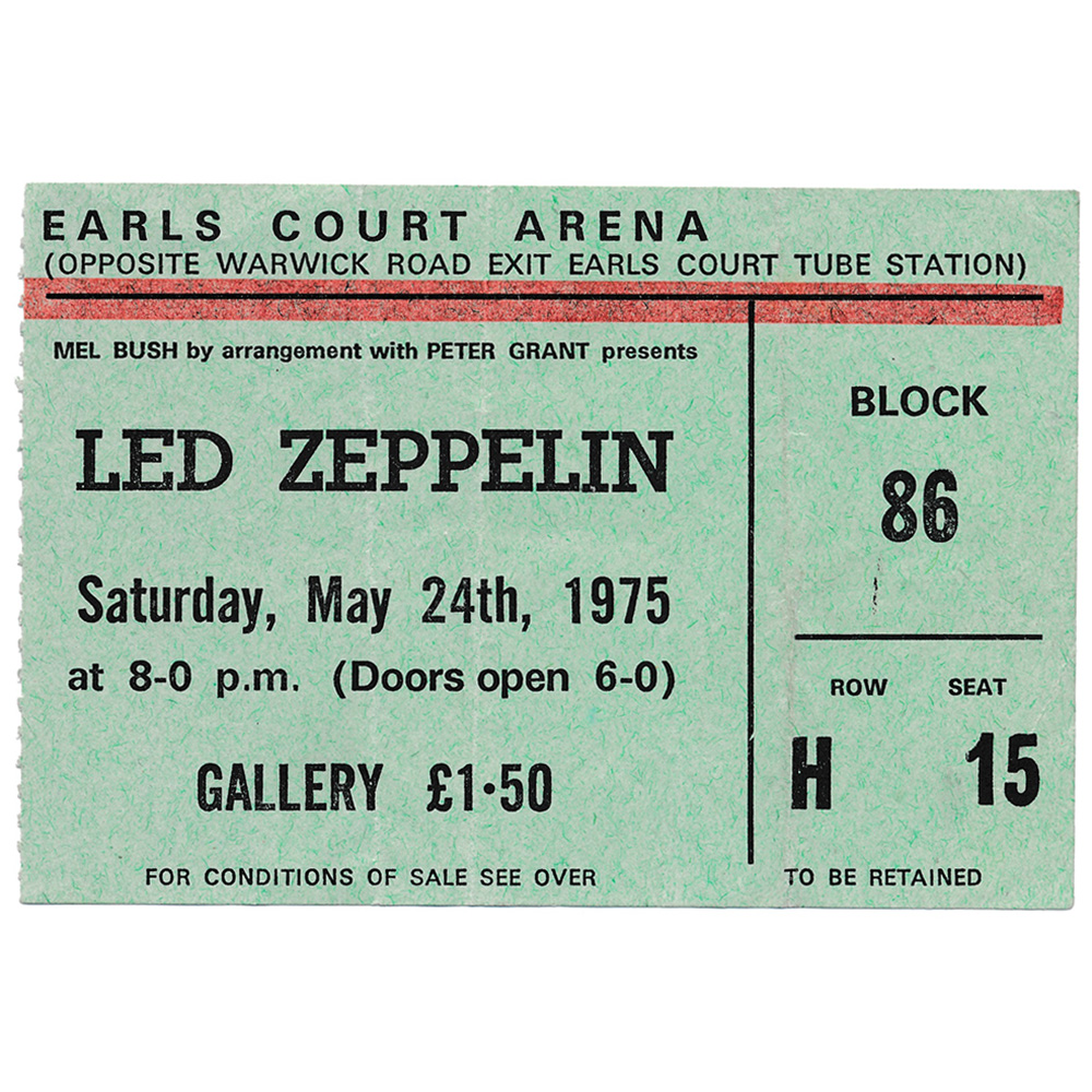 Concert Ticket <br>1975.05.24 <br>London, UK