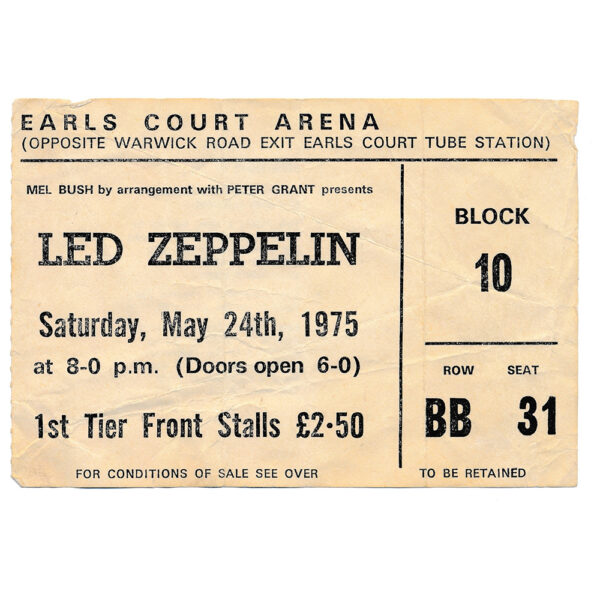 Concert Ticket <br>1975.05.24 <br>London, UK