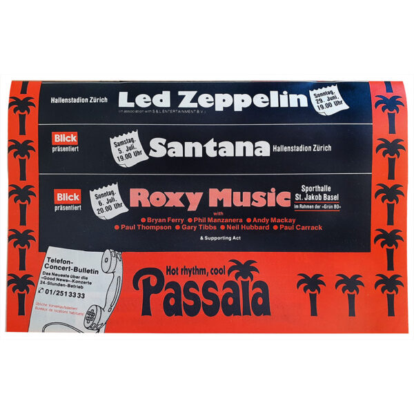 Concert Advertisement <br>1980.06.29 <br>Zurich, CH (Ad)