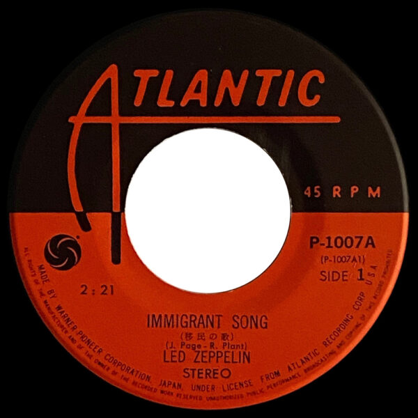 Single <br>Japan (P-1007) <br>Immigrant Song / Hey, Hey What Can I Do (#4) - Image 3