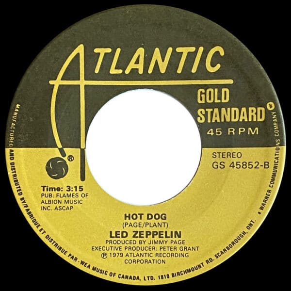 Single <br>Canada (GS 45852) <br>Fool In The Rain / Hot Dog (#1) - Image 3