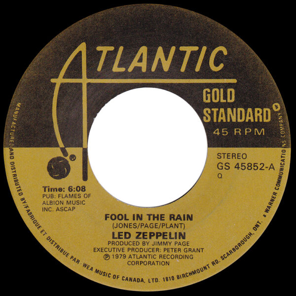 Single <br>Canada (GS 45852) <br>Fool In The Rain / Hot Dog (#2)